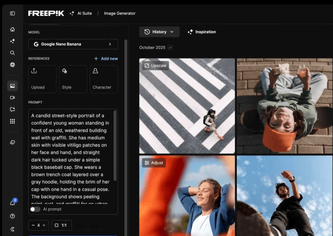 tính năng tạo ảnh của freepik premium