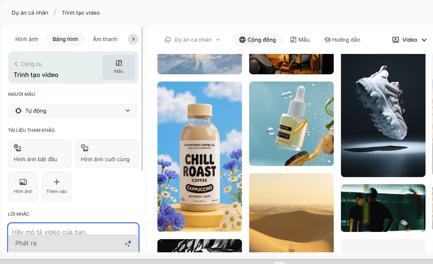 tính năng tạo video của công cụ