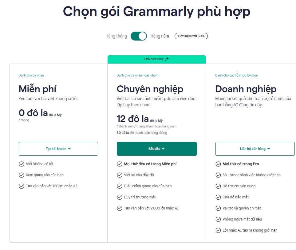 tài khoản grammarly giá rẻ