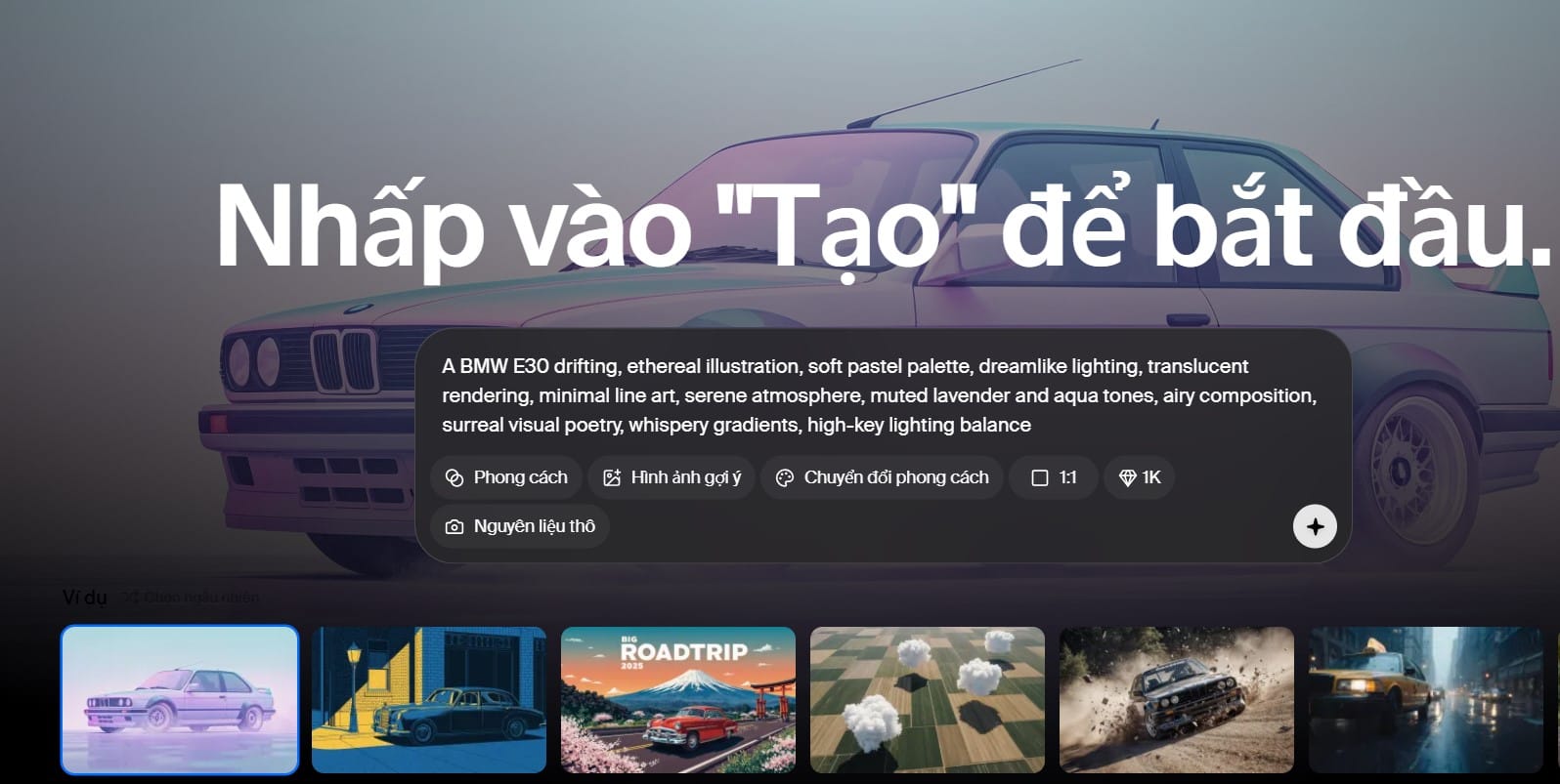 tạo hình ảnh đa dạng phong cách vói krea