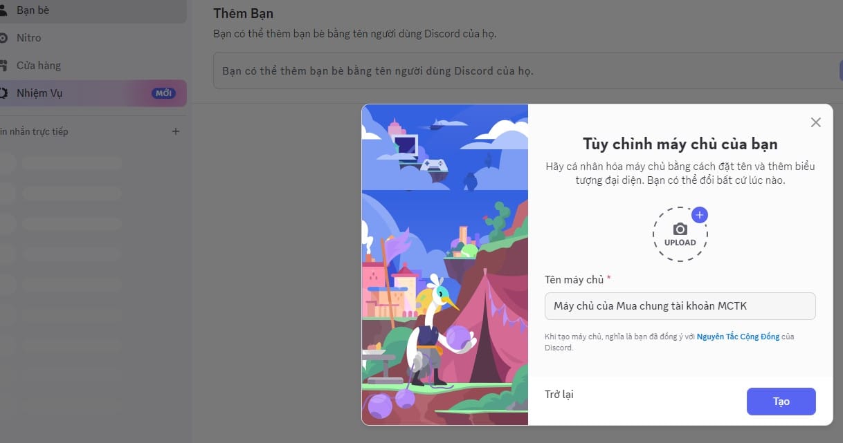 tạo tài khoản của bạn