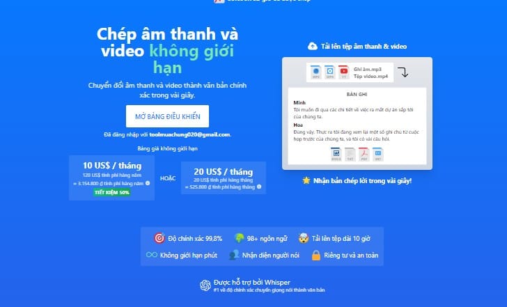 turboscribe co giao dien don dang cong cu hieu qua