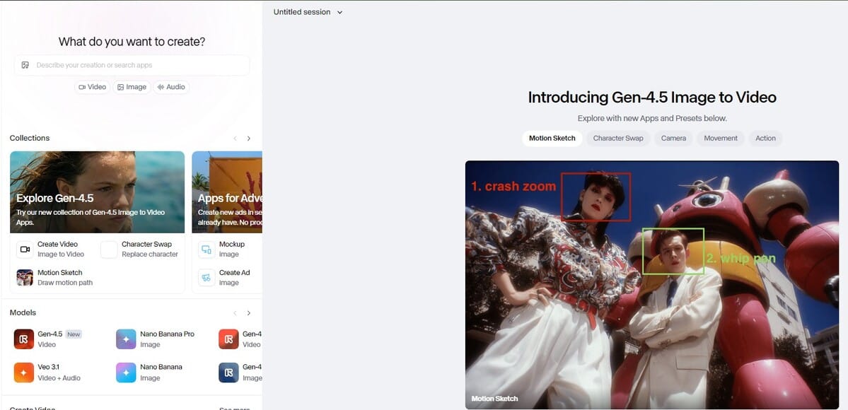 Giao diện Tài khoản Runway unlimited