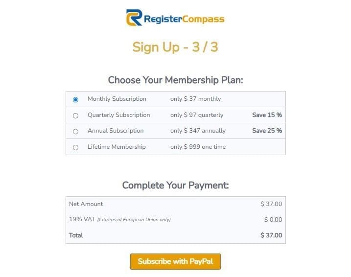 Registercompass