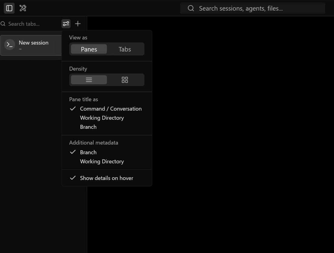 giao diện tài khoản warp