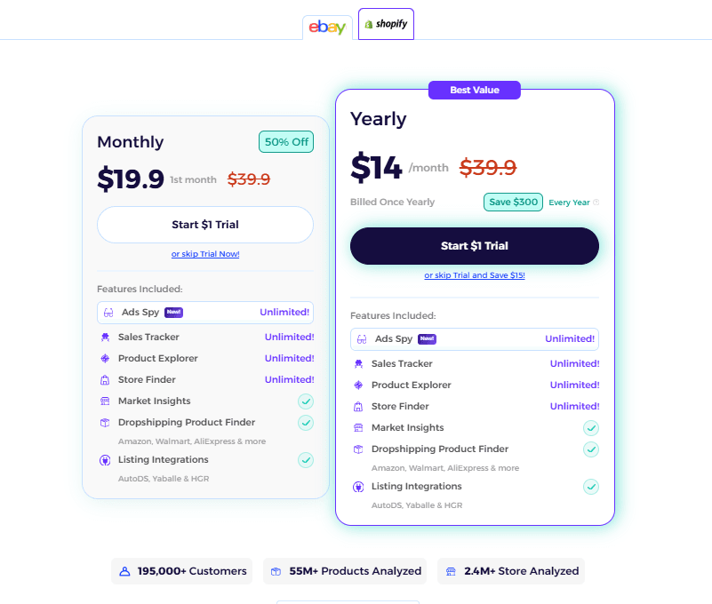so sánh giá và tính năng các gói trên sàn shopify