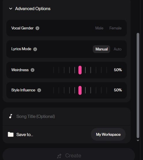 thay doi cac option tao nhac tuy thich