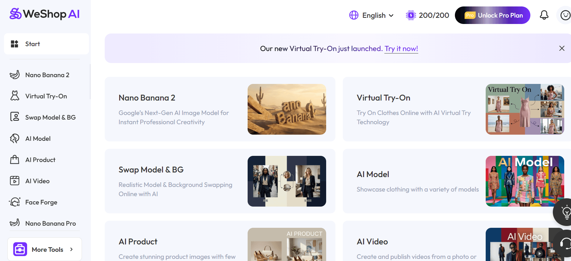 giao diện tài khoản weshop AI