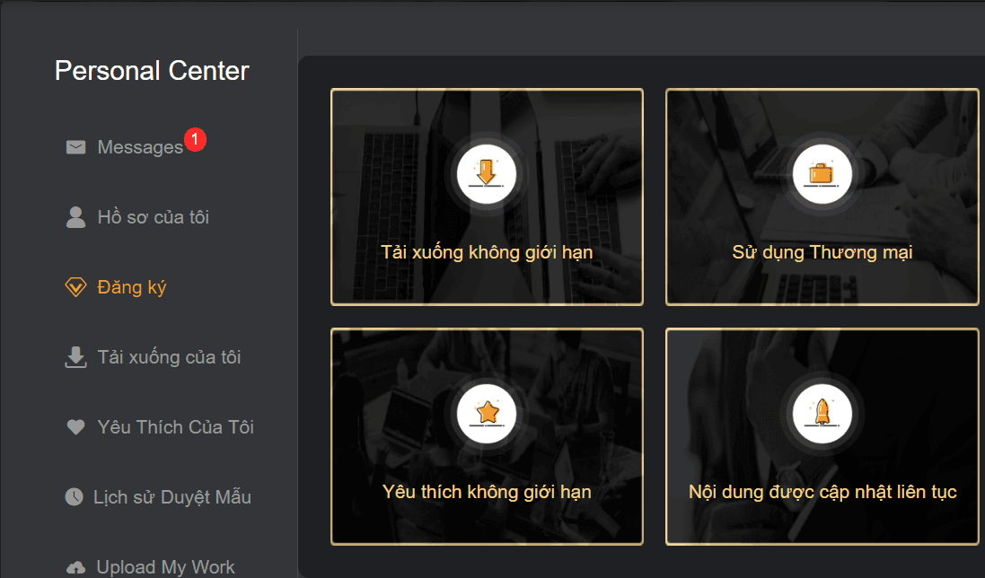 tính năng tài khoản Pikbest Premium