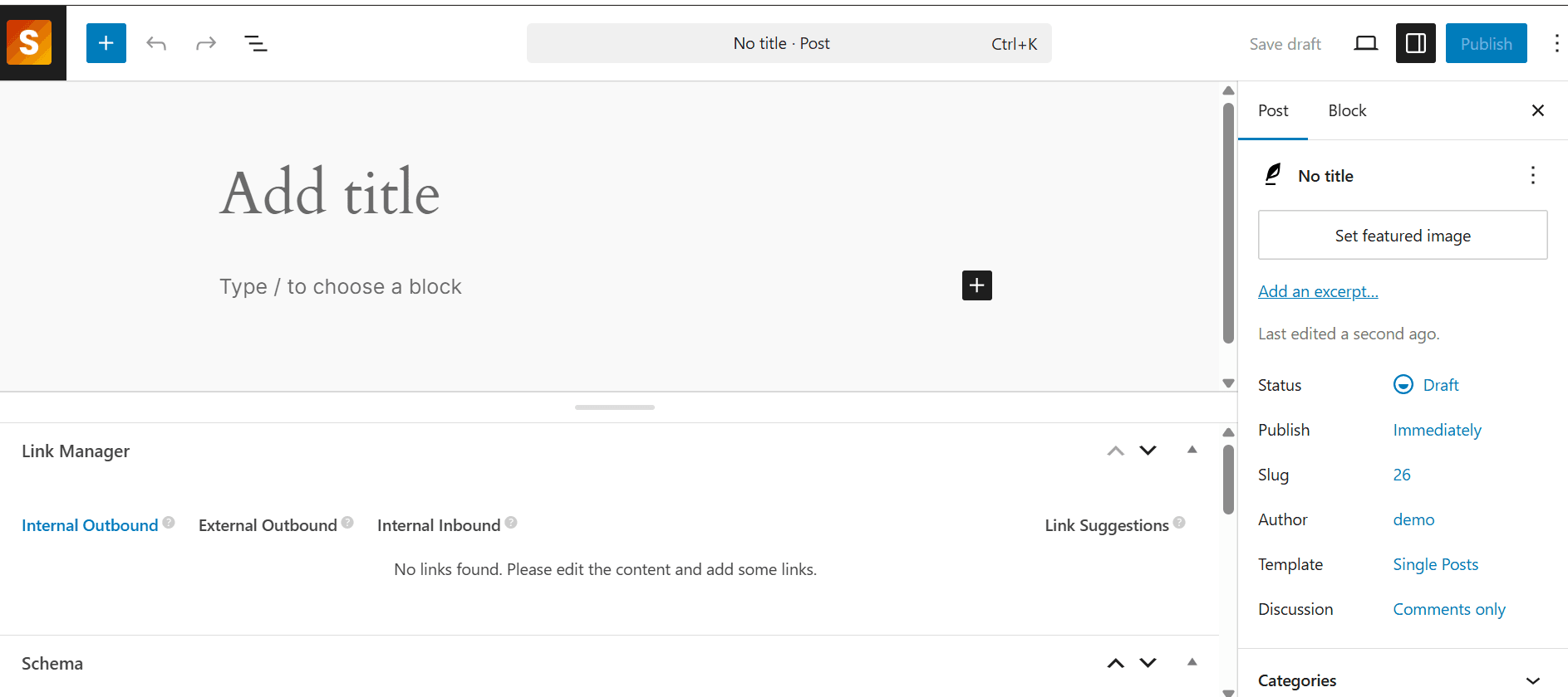 giao diện Slim SEO Schema