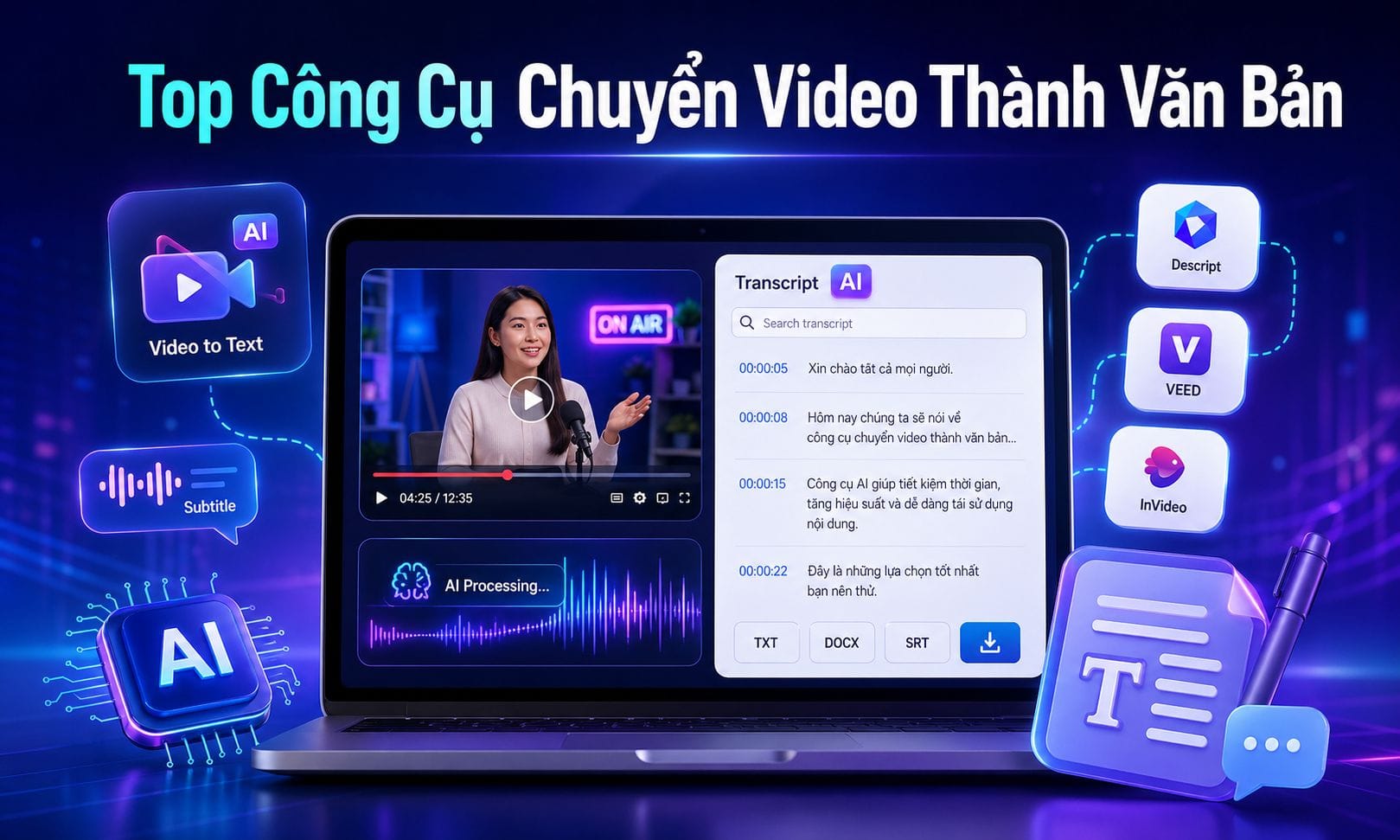 các công cụ chuyển video thành văn bản nên chọn