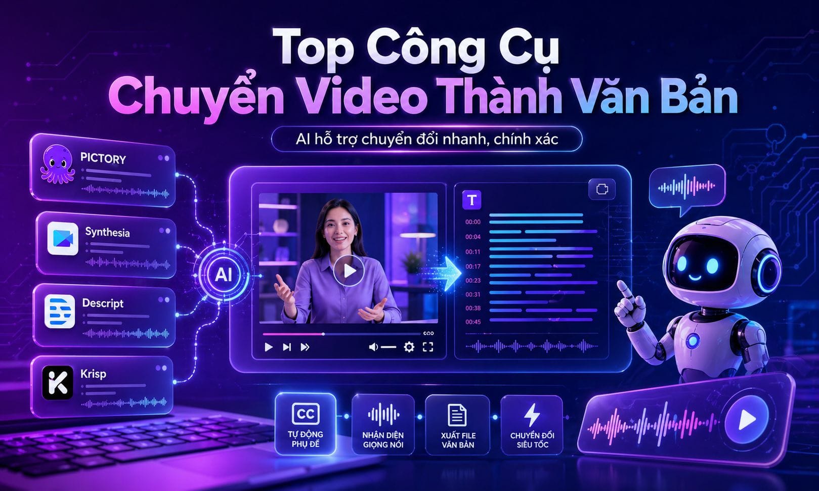 top công cụ chuyển video thành văn bản