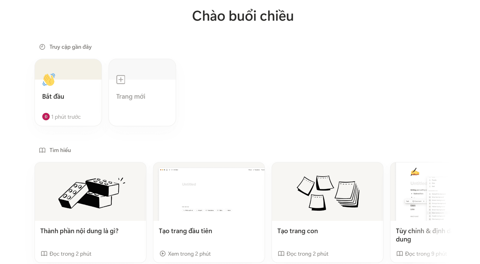 giao diện tài khoản Notion Pro
