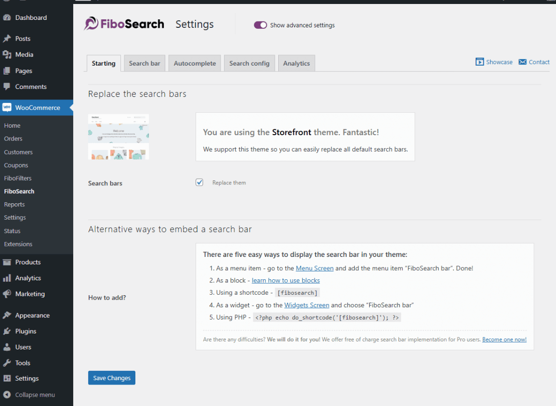 giao diện FiboSearch