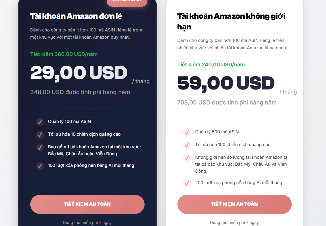 so sánh giá và tính năng các gói Viral Launch