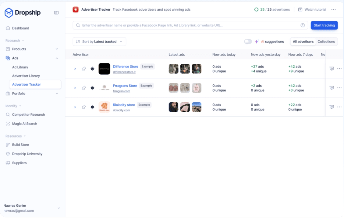 giao diện Dropship Spy