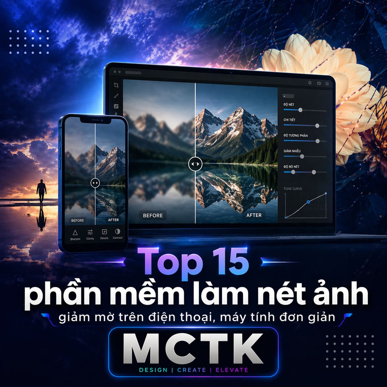 Top 15 phần mềm làm nét ảnh, giảm mở trên điện thoại, máy tính đơn giản