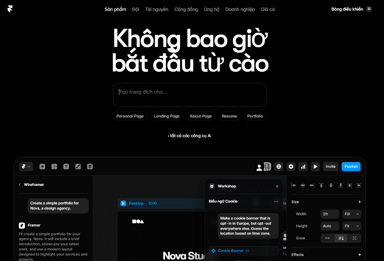 Tài khoản framer
