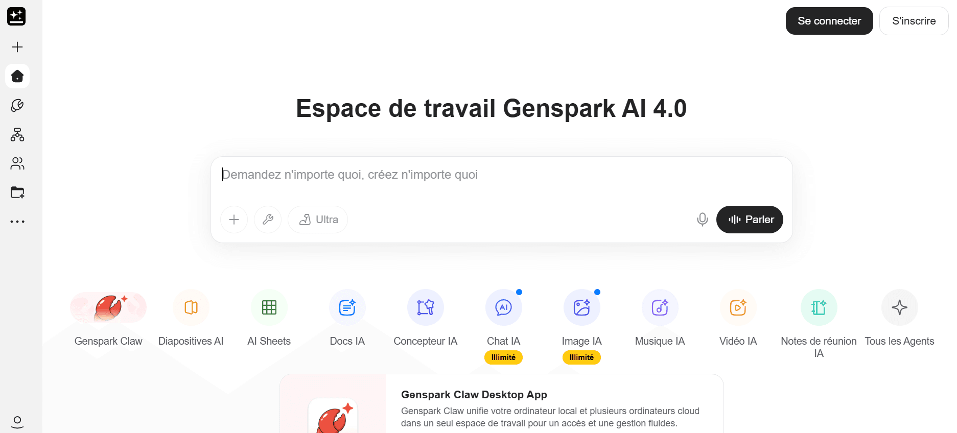 giao diện tài khoản Genspark